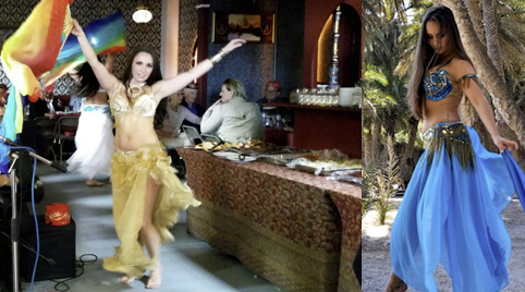 Bellydancers kleurrijke bijzettafeltjes en een hamelsblauwe lounge