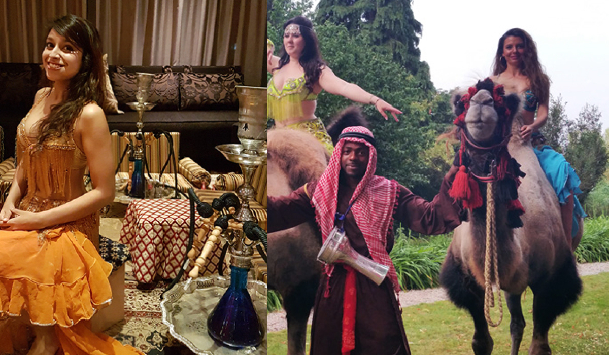Bellydancers en drive in show